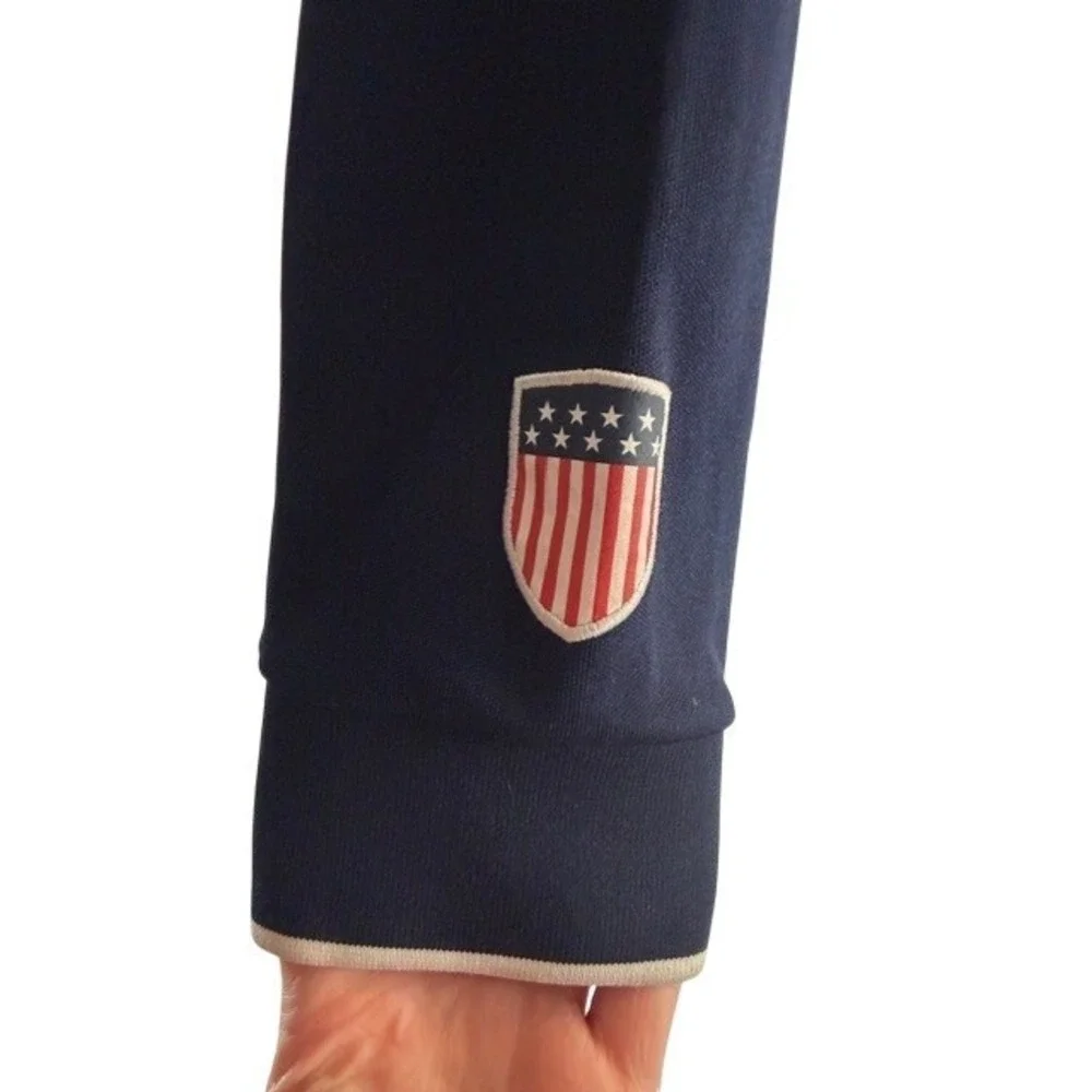Polo Sport Ralph Lauren Mens XL USA Track Jacket Navy Blue Full Zip Colorblock